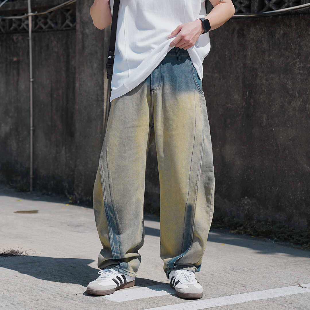 個性刷洗 大彎刀寬褲 LJ-3242 LJNB