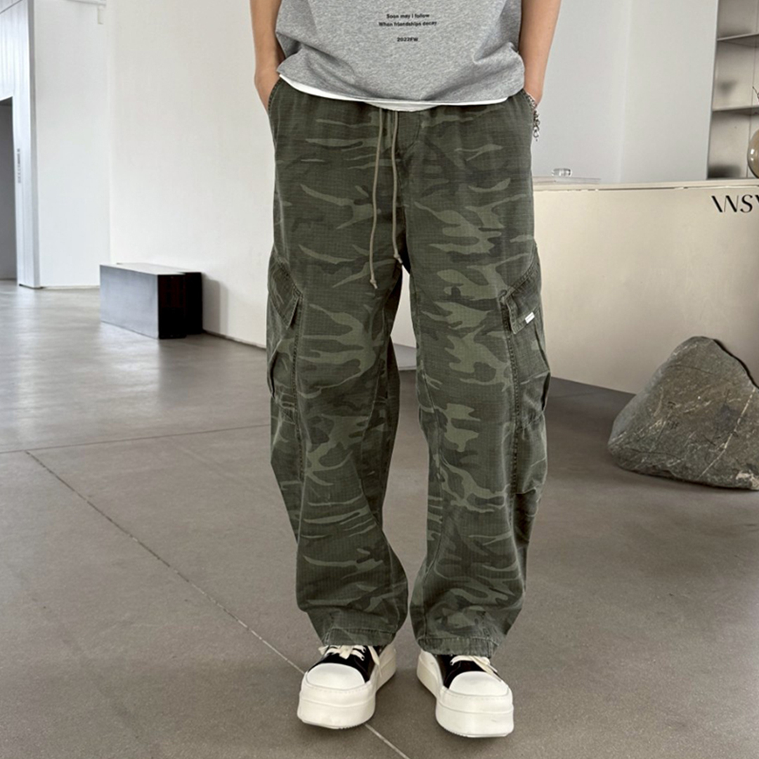 叢林洗舊 工裝闊腿彎刀褲 - Faded Jungle Utility Pants