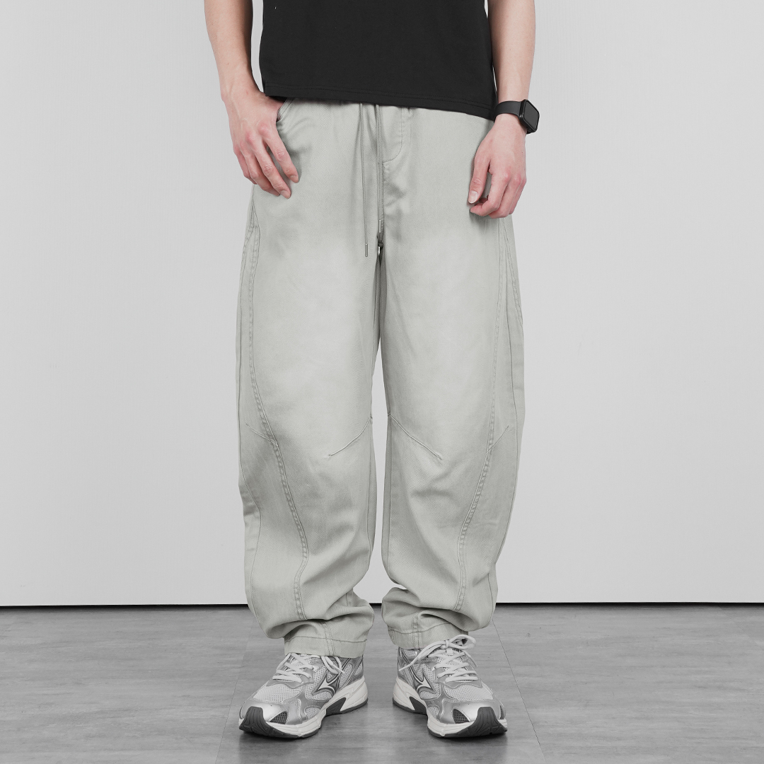 Washed Joggers - 做舊刷色錐形褲 高質感超細單數斜紋面料
