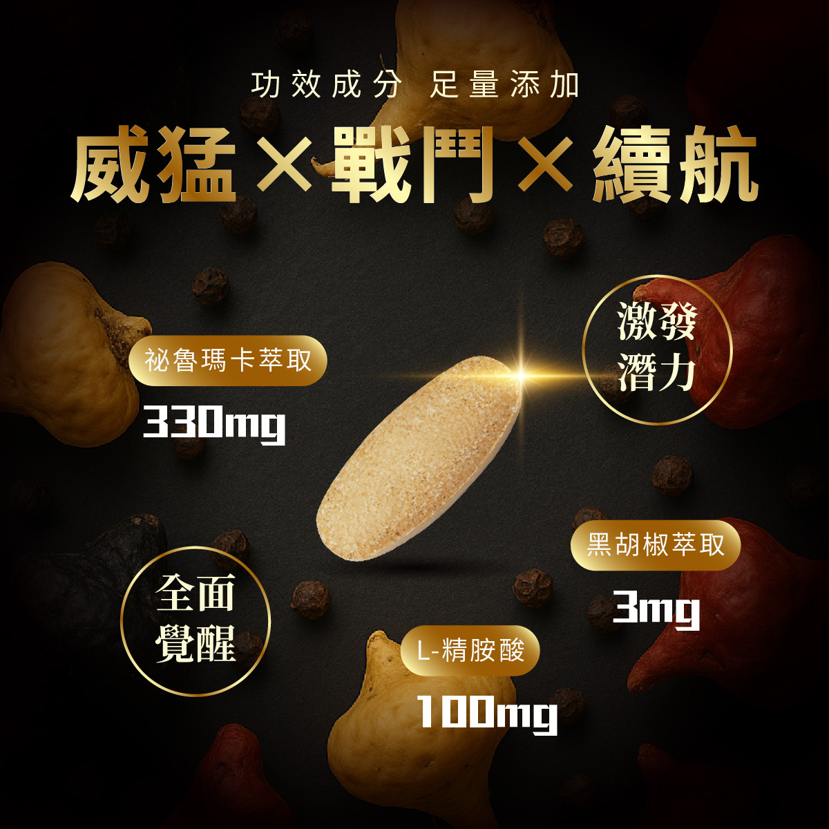 威猛×戰鬥×續航，高單位瑪卡萃取幫助激發潛力、全面覺醒！