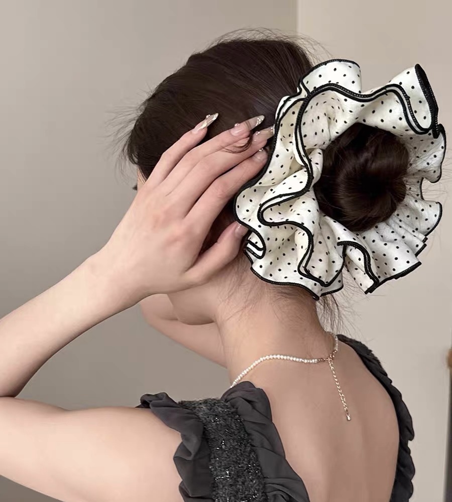 溫柔氣質波點大腸髮圈