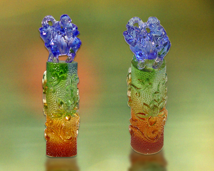 鹿港窯禮品館｜琉璃吉祥印章 居家開運向上封侯 招財納福擺飾