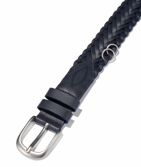 Mischief  MSCHF  許光漢、秀智愛牌 /  BRAIDED LEATHER BELT_NAVY 編織皮革皮帶 / AUG25