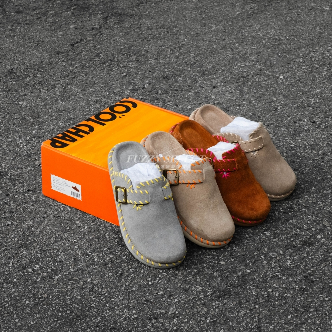 【逢甲FUZZY】Cool Chap 勃肯鞋 厚底 縫線 拖鞋 撞色 麂皮 牛反絨 西班牙設計師品牌