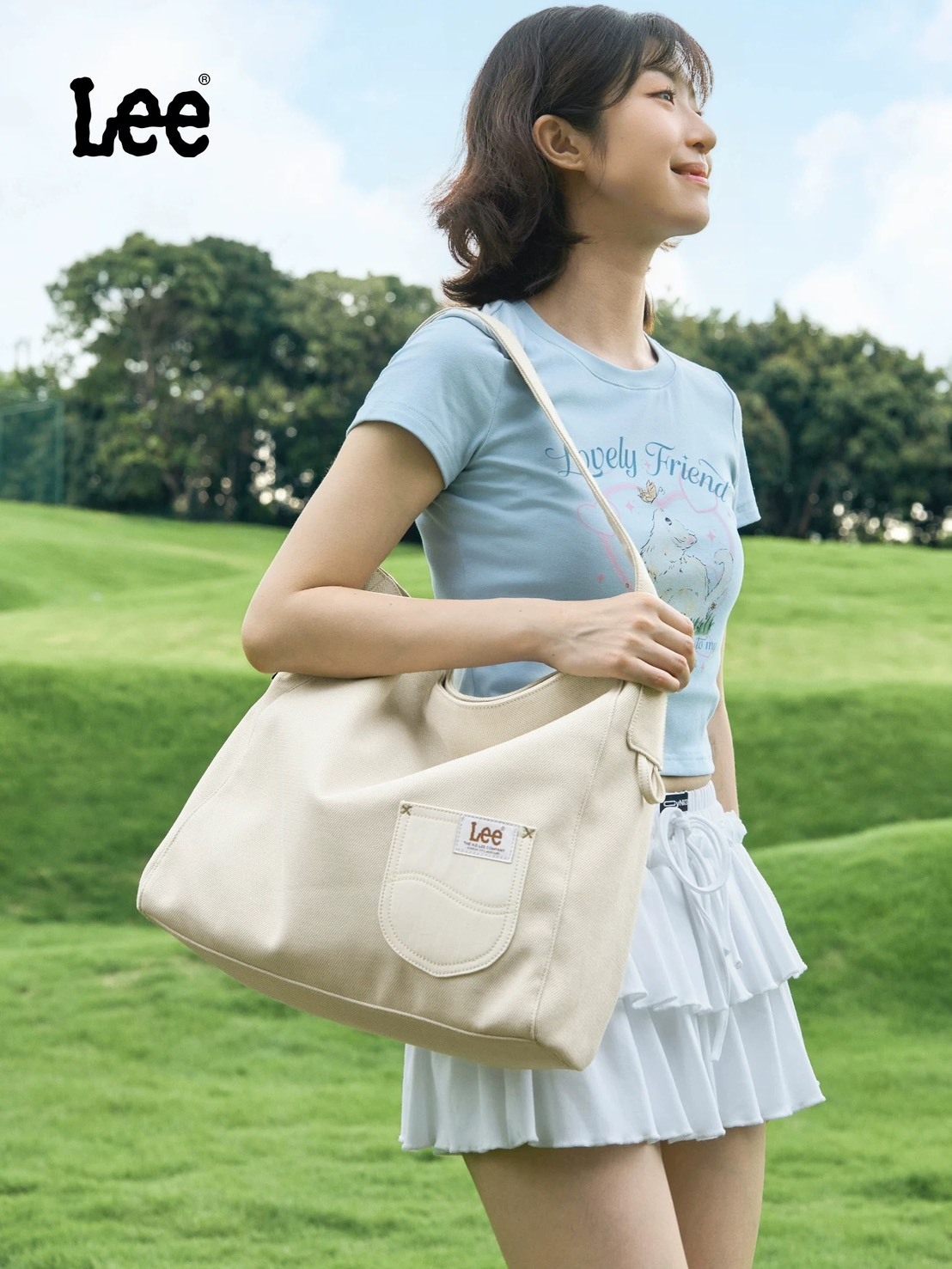 【預購】LEE 刺繡標籤 帆布托特包 2色 LE250610M