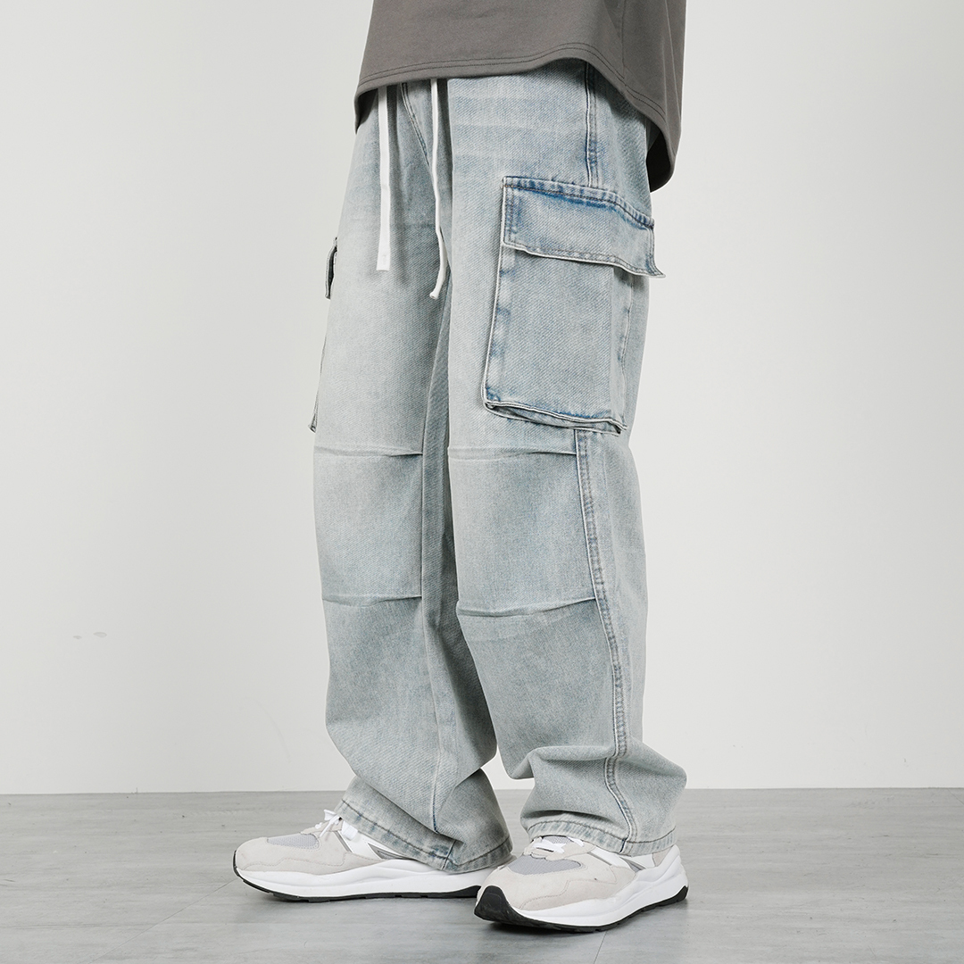 傘兵工作牛仔褲 淺藍色 LJ-2682