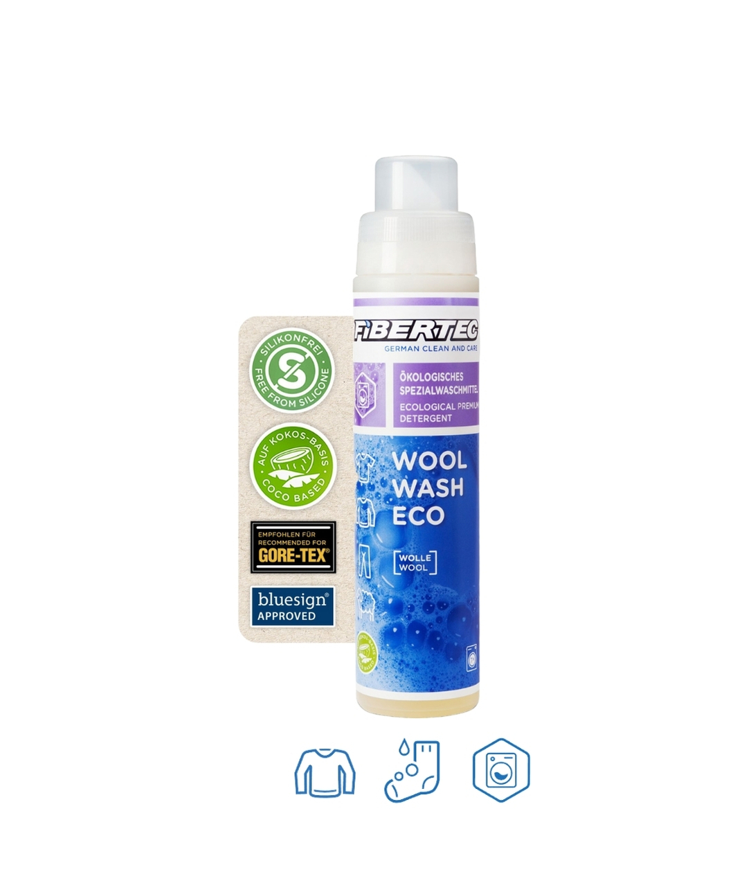 FIBERTEC / 洗滌組合 / 美麗諾羊(羊毛)專用洗劑250ml + 羽絨專用洗劑250ml +旅行肥皂液 100ml