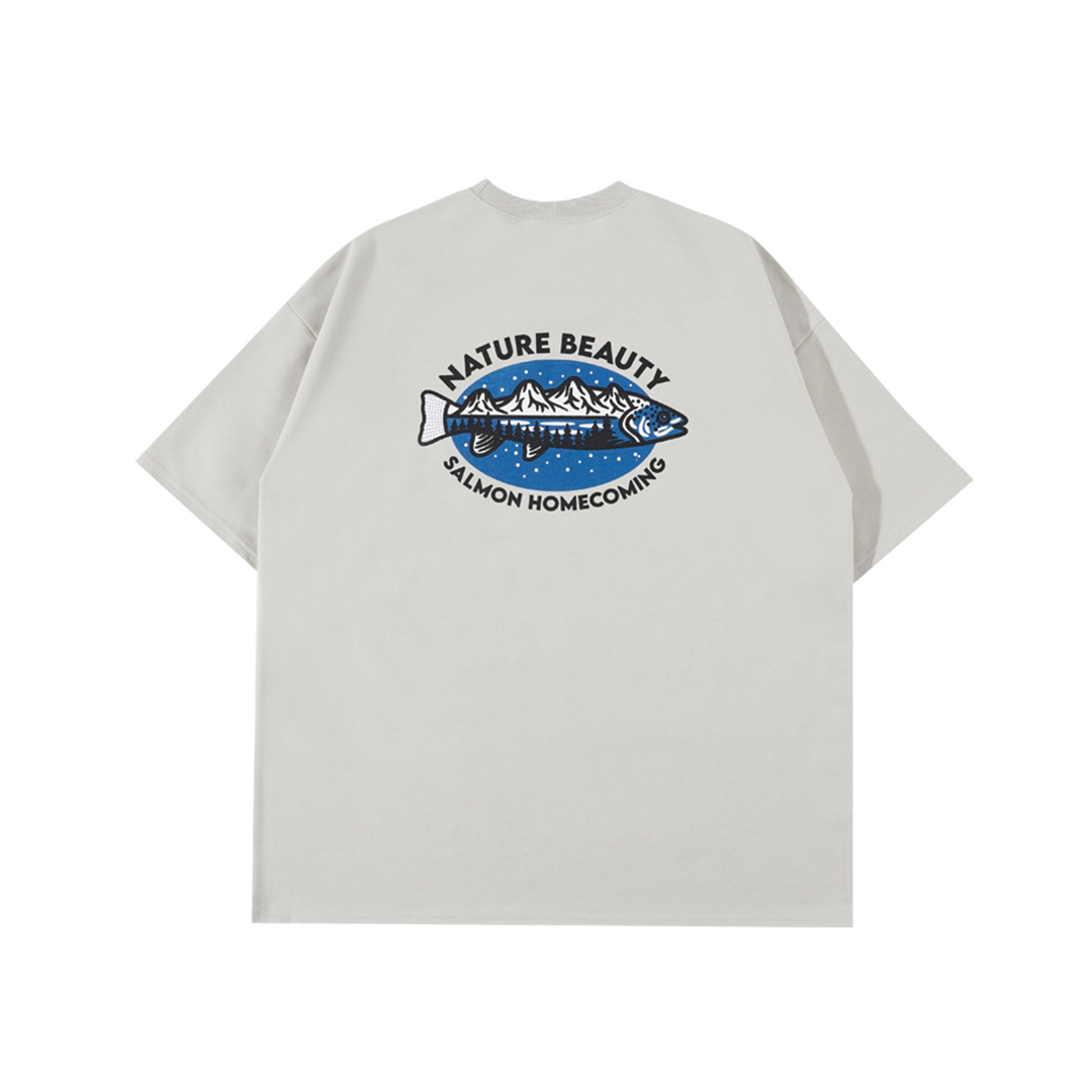 t-shirt NATURE BEAUTY 山脈鮭魚