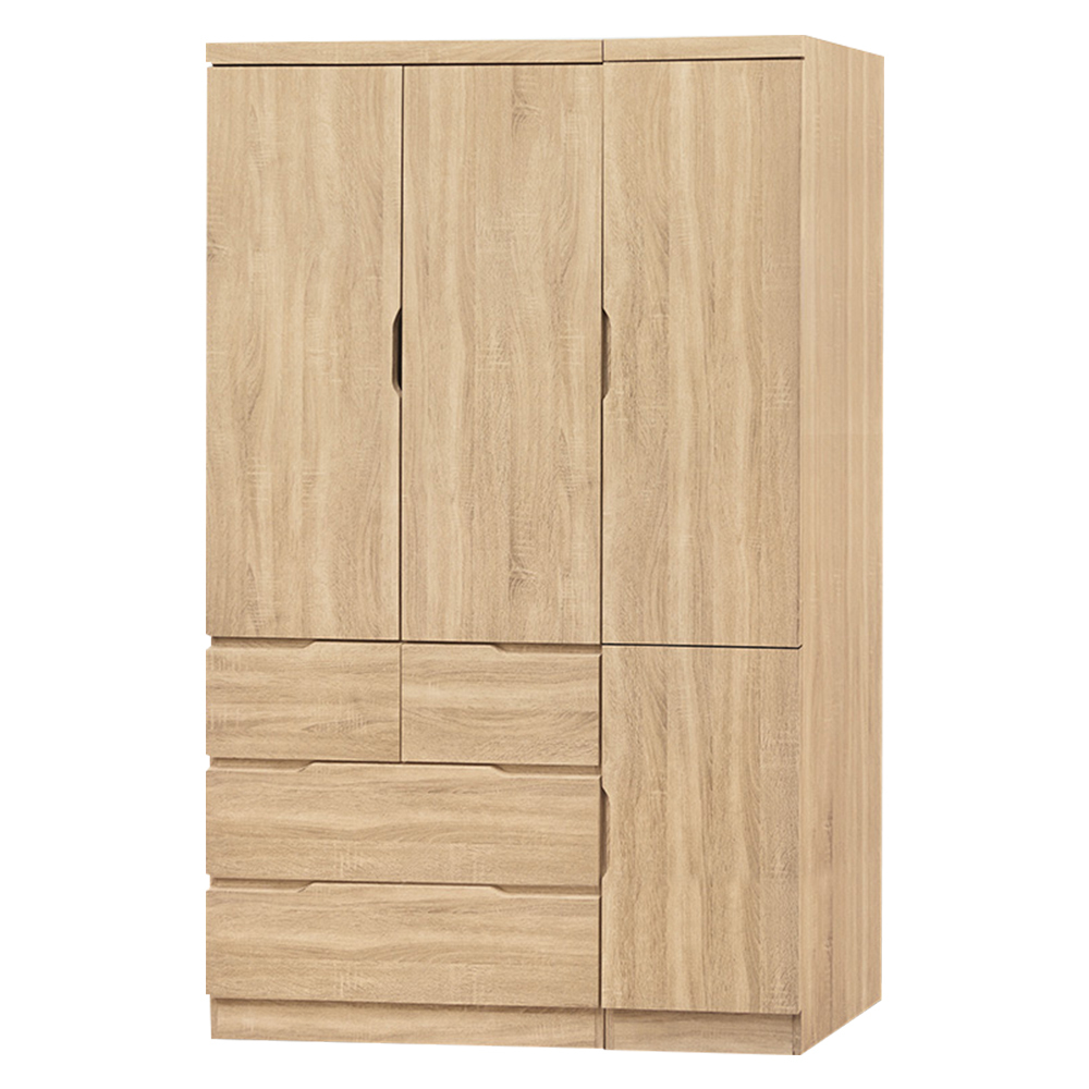 巴斯4尺四門四抽衣櫃