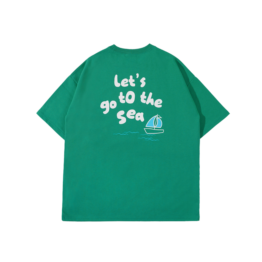 t-shirt 小帆船 插畫短T