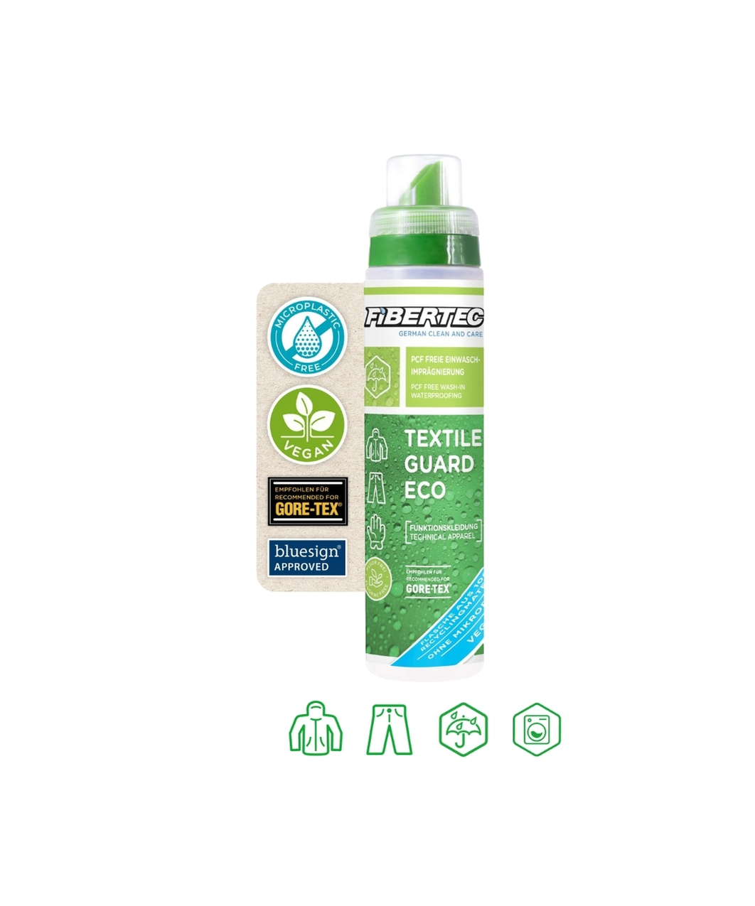 Fibertec Textile Guard Eco Wash-In 專業衣物撥水浸洗劑 250ml (55466TEW250)-德國製/Gore-tex適用
