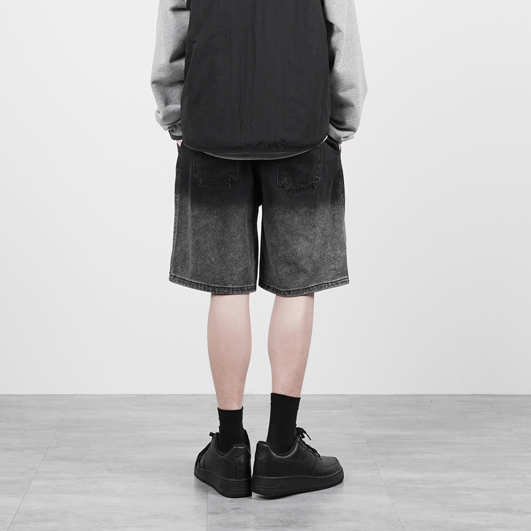 shorts - 漸層水洗工藝 牛仔短褲 LJ-308