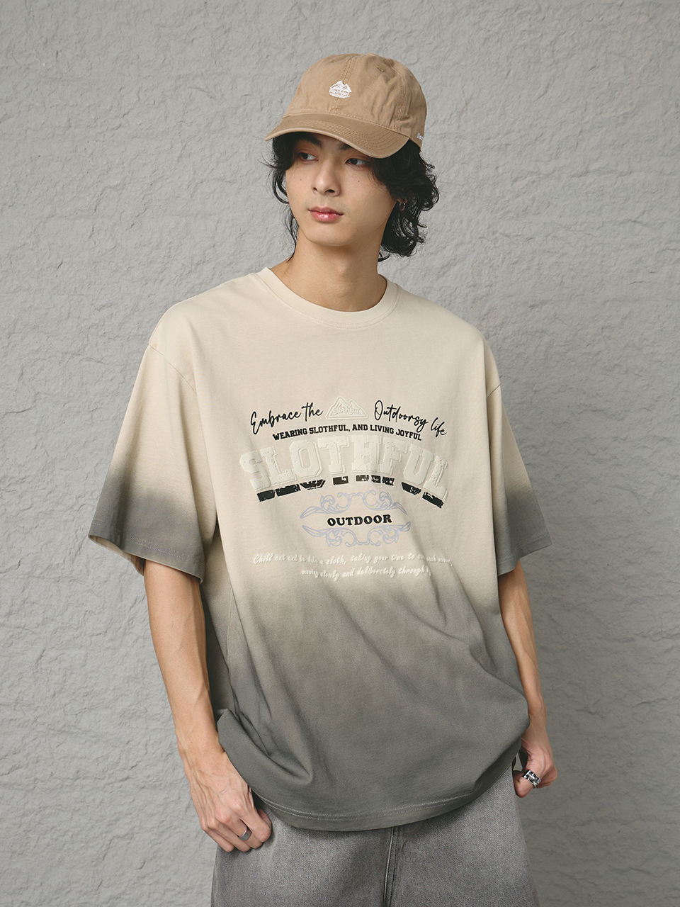 噴染復古漸層短T