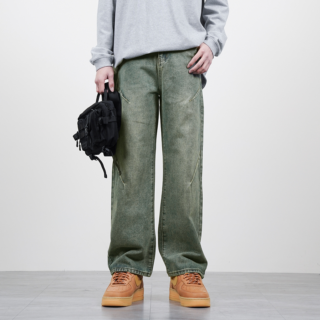 立體割痕 古著 水洗牛仔褲 LJ-021 LJNB