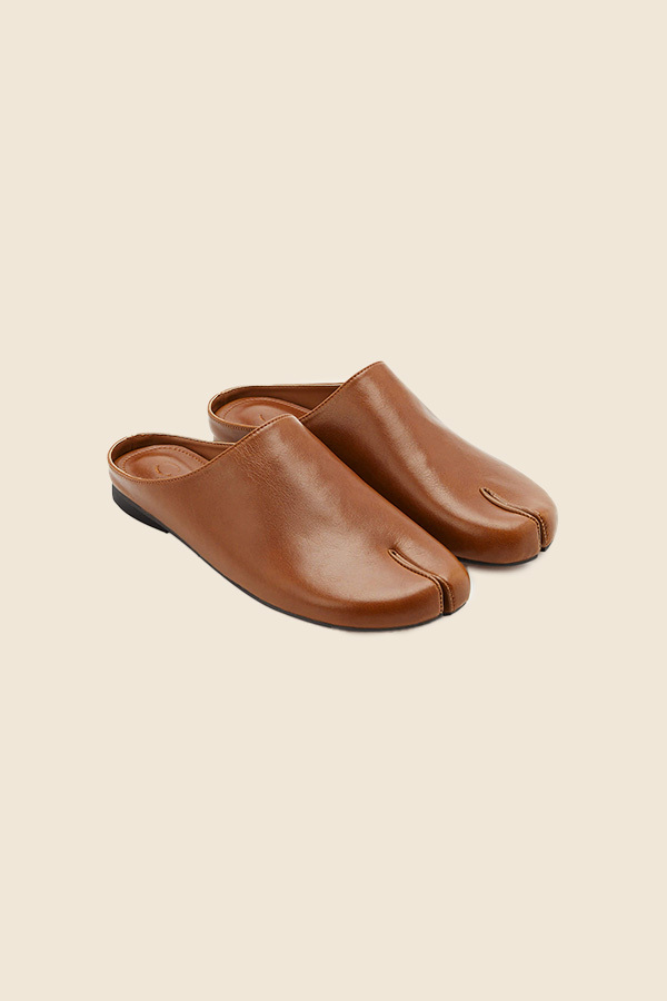 PAES - 平底分趾穆勒鞋（咖啡棕）