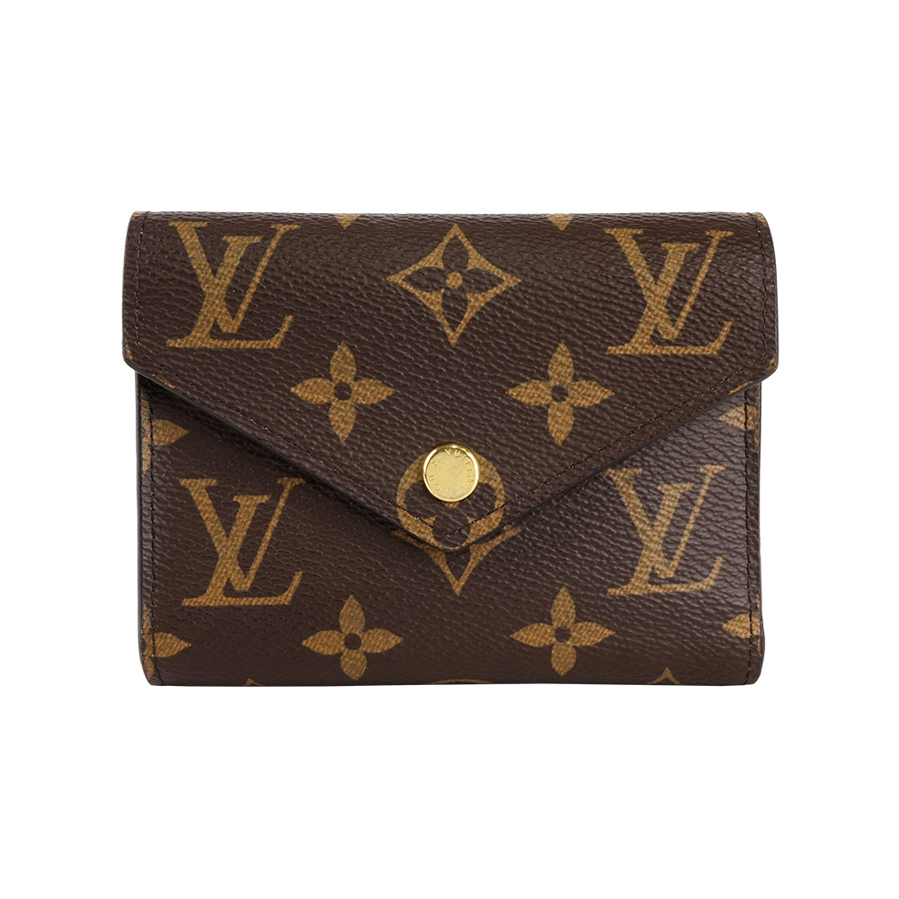 【Louis Vuitton】Monogram Victorine 新款金釦三折短夾(芭蕾粉)