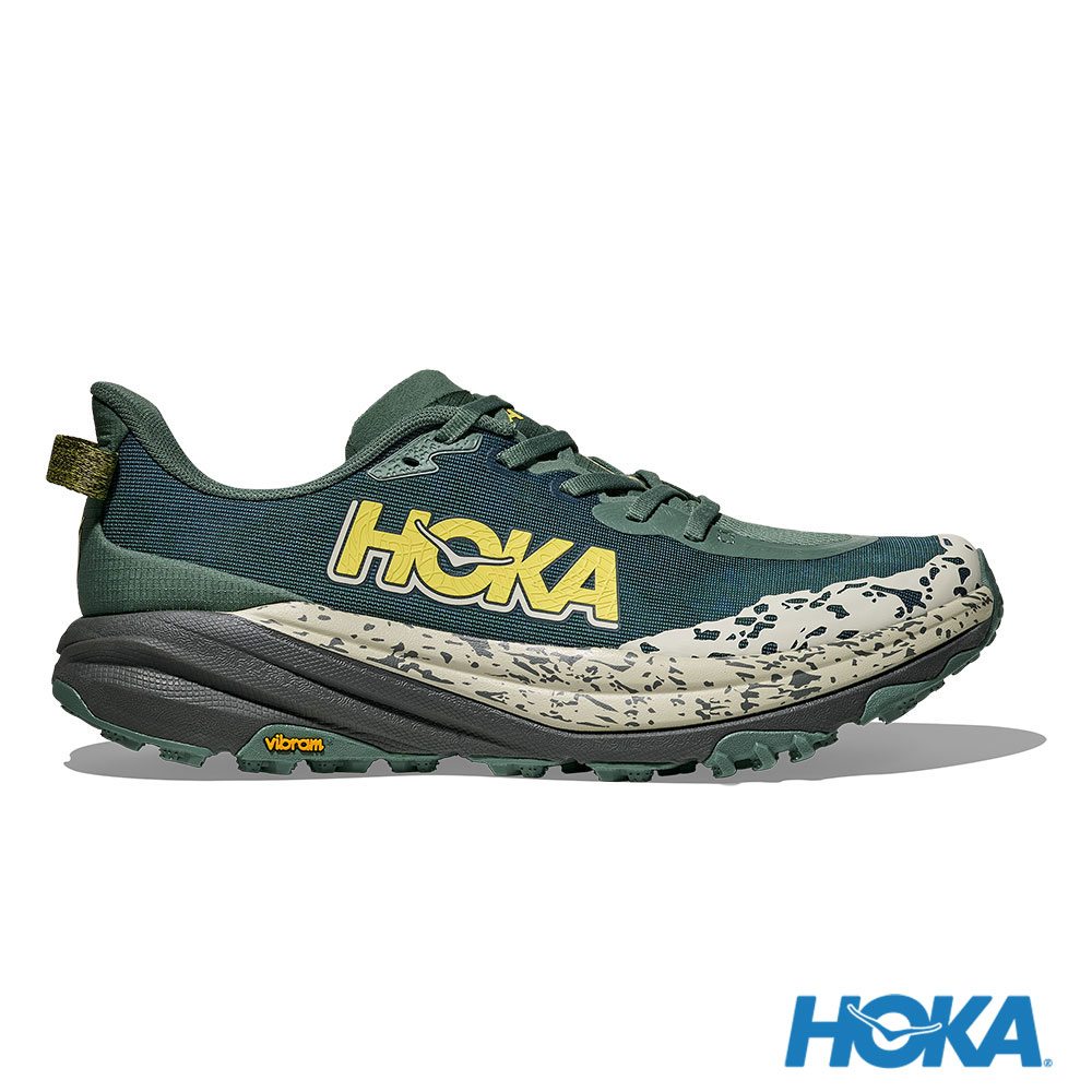HOKA ONE ONE 男款 SPEEDGOAT 6 Wide 寬楦越野鞋 蕨綠/瀝青灰