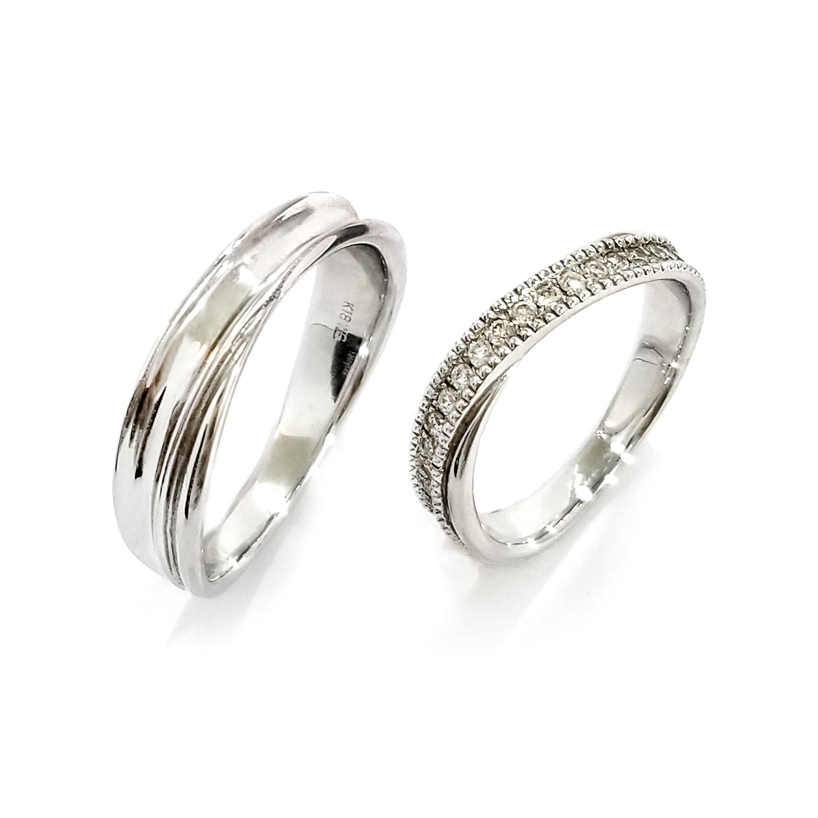 18K白金 結婚戒指