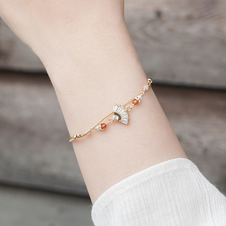 《彰化意象》扇形車庫 • 鐵道旅程 – 太陽橙石榴石 – 手鍊