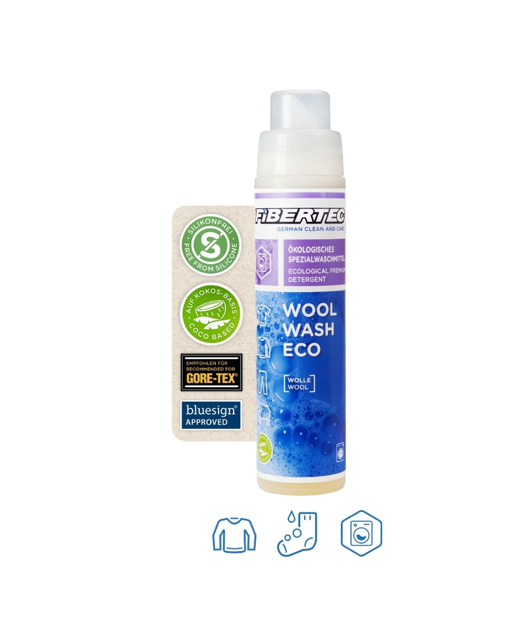 Fibertec Wool Wash Eco 羊毛專用環保洗劑 250ml (WWE250)-德國製/無氟環保/專業戶外用品清潔