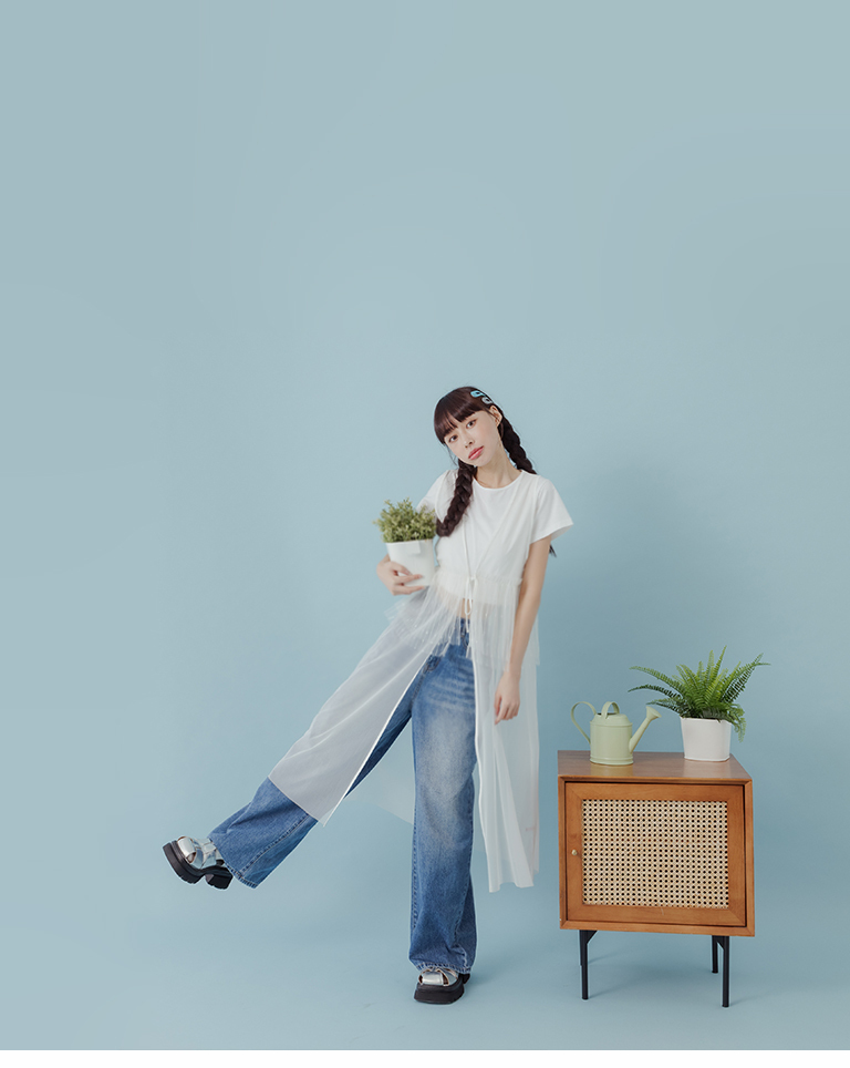 Low-rise washed wide-leg denim trousers S/M/L【04011798】in stock+pre-order