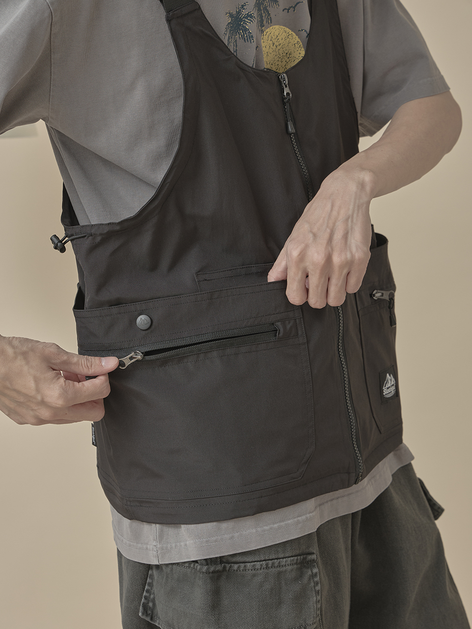 2WAY防潑水尼龍工裝背心