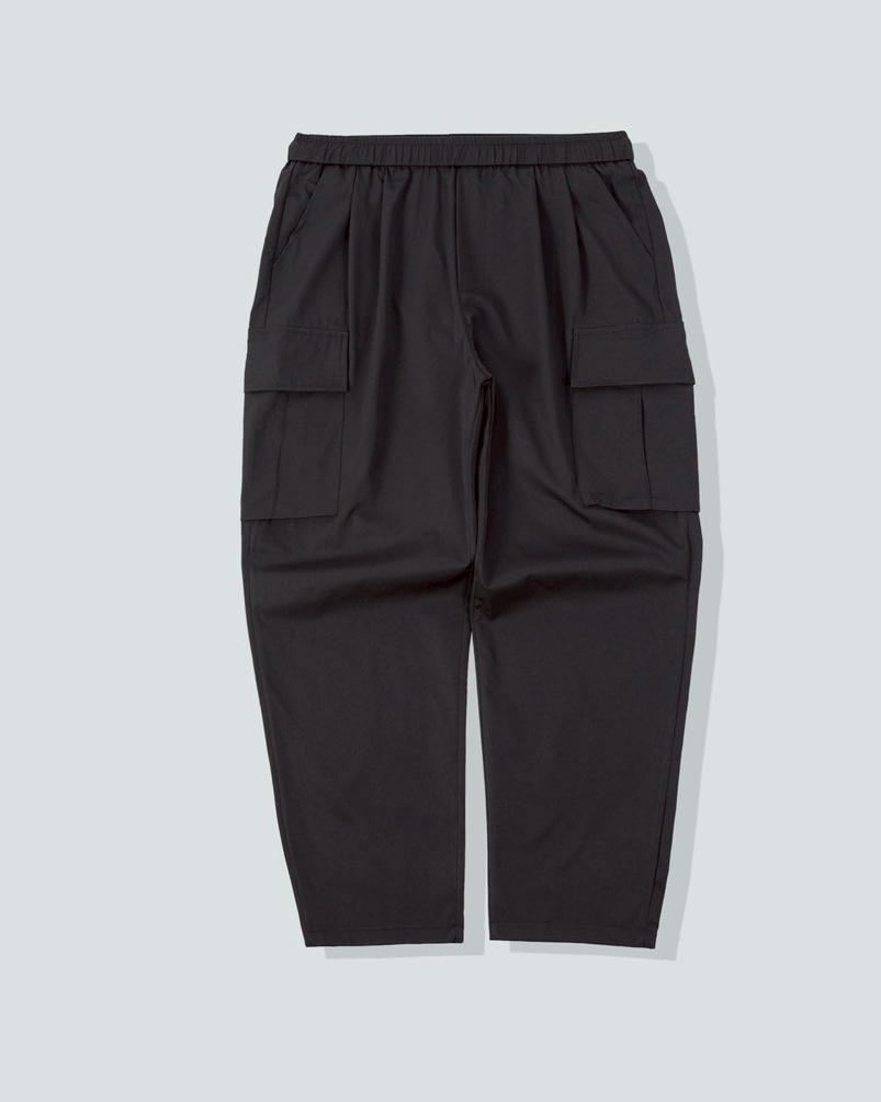 #K661 涼感 親膚 微上寬下窄 長褲 黑正面平拍