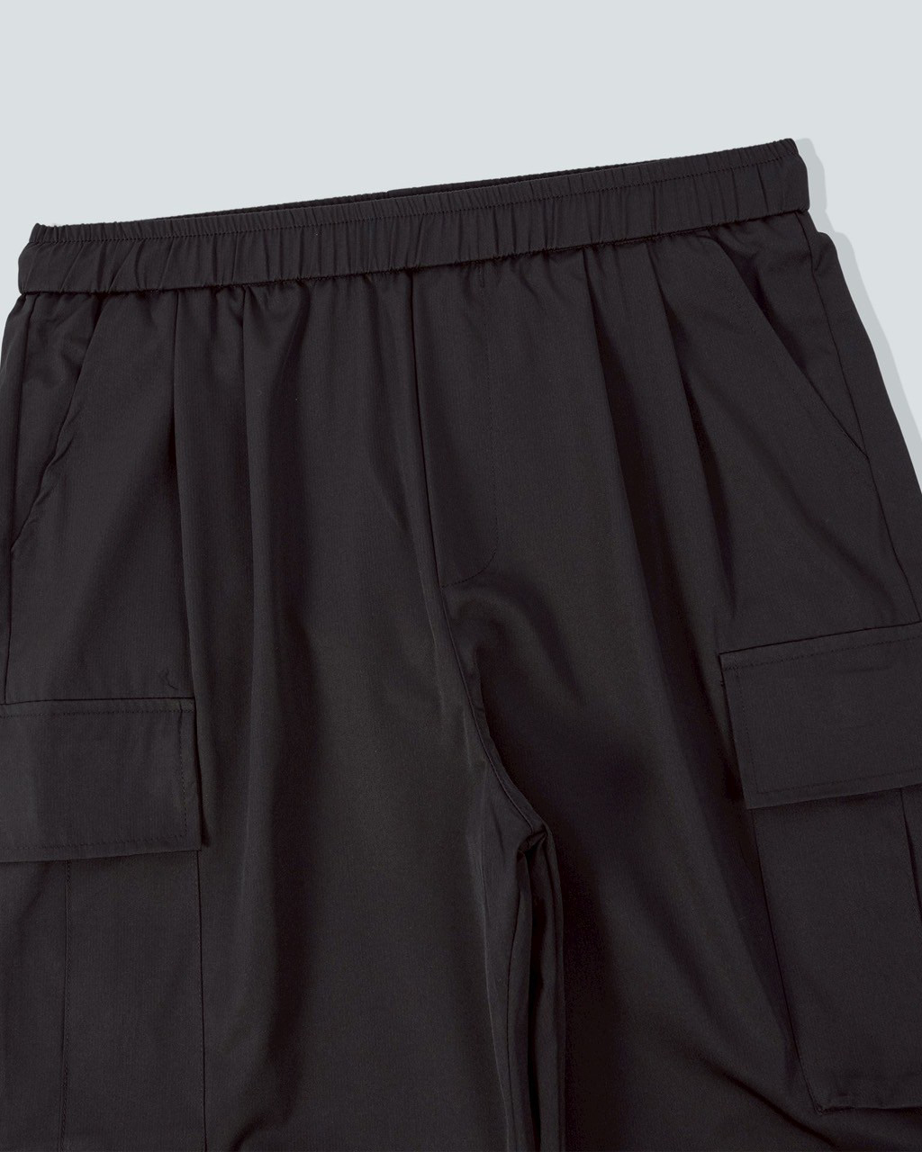 #K661 涼感 親膚 微上寬下窄 長褲 黑正面細節平拍