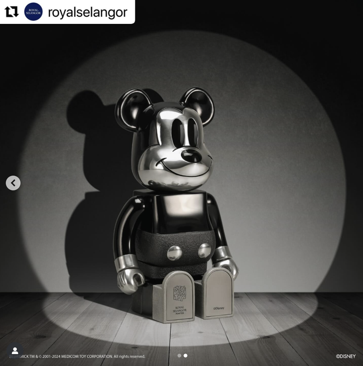 ROYAL SELANGOR MICKEY MOUSE B&W Ver. 400％ BE@RBRICK