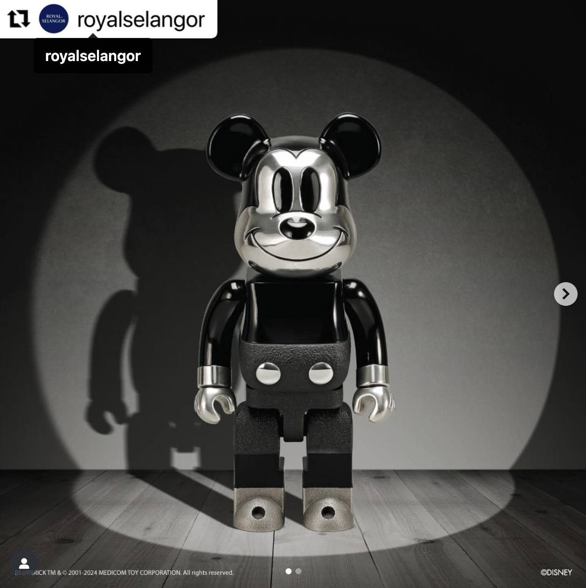 ROYAL SELANGOR MICKEY MOUSE B&W Ver. 400％ BE@RBRICK