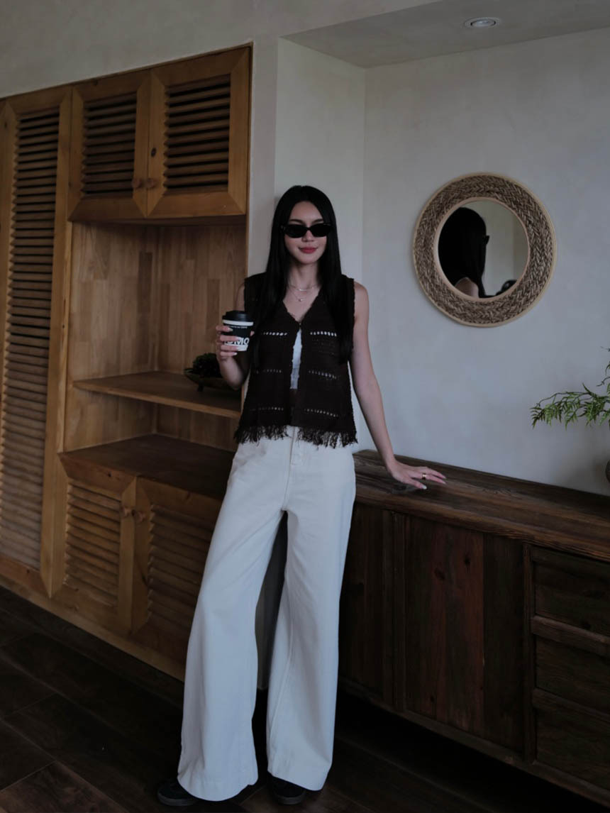 針織流蘇單釦背心*3色