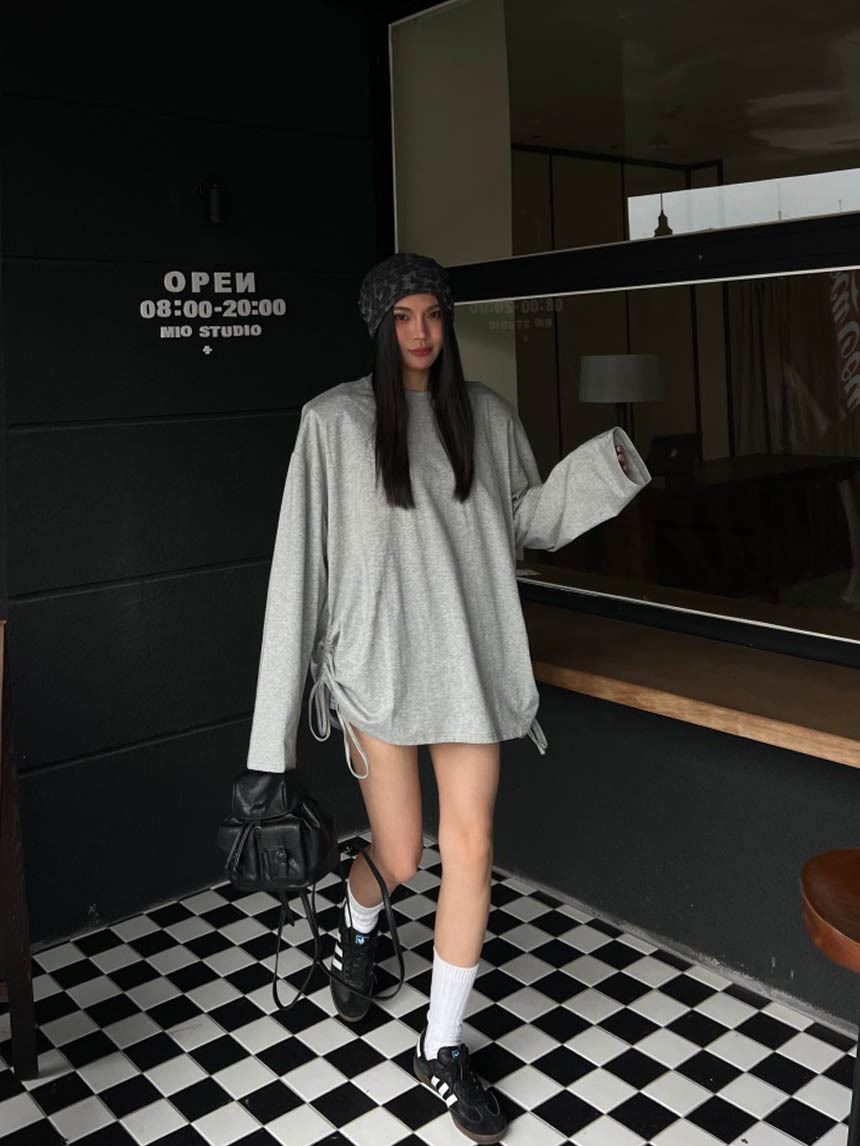 墊肩側抓皺Oversize男友上衣*3色