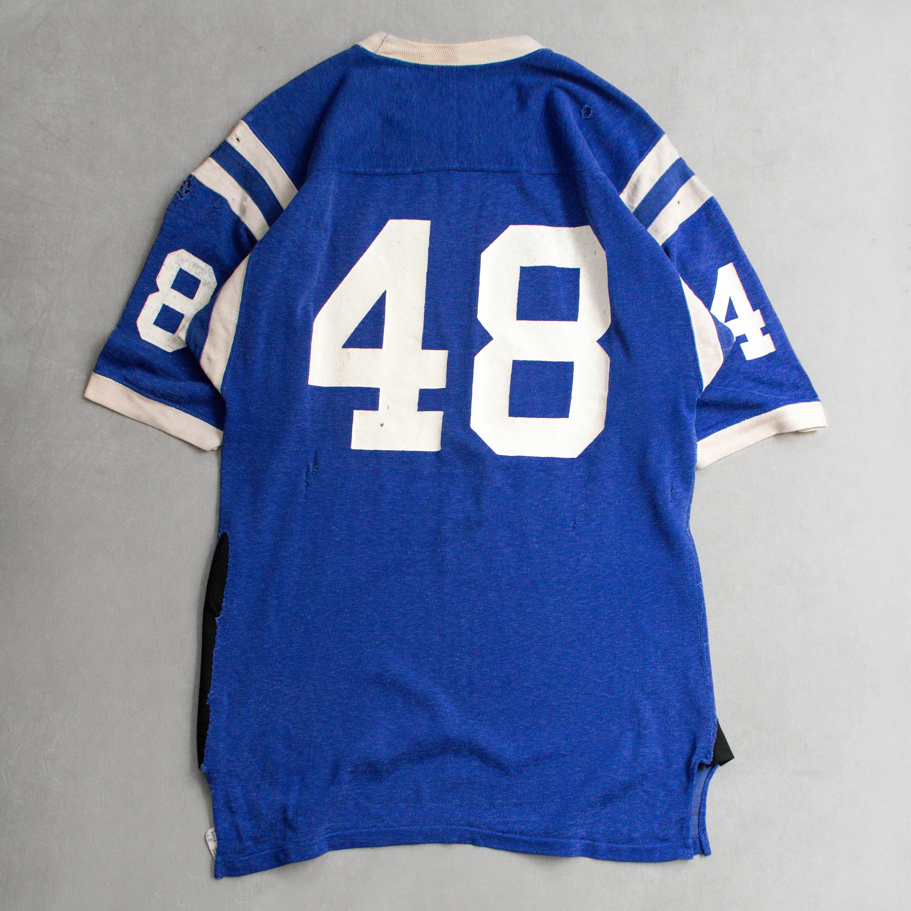 60S HANES ATHLETIC TEE 美國製 藍色 滾邊 美式足球 球衣 短袖 T恤
