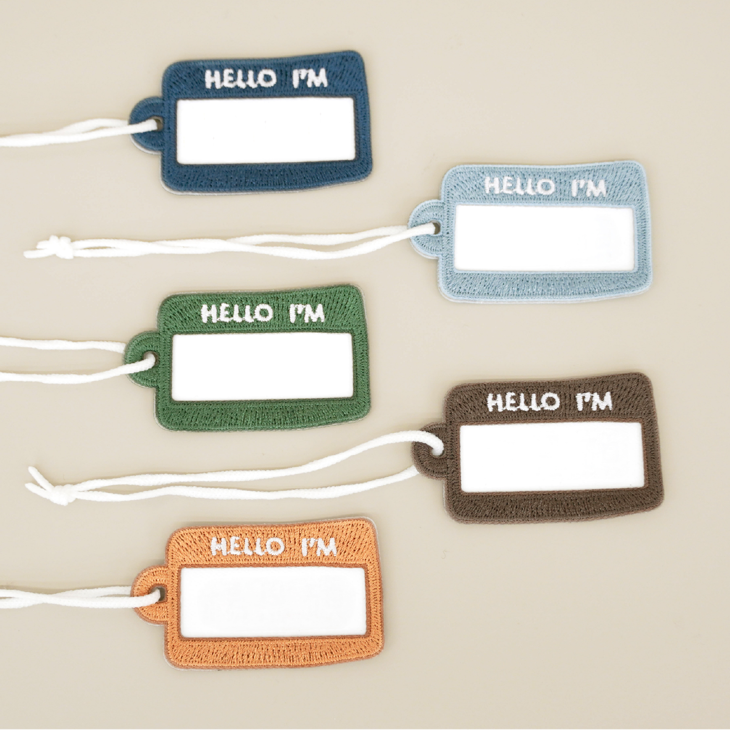 刺繡姓名吊牌-森林色系(5入)