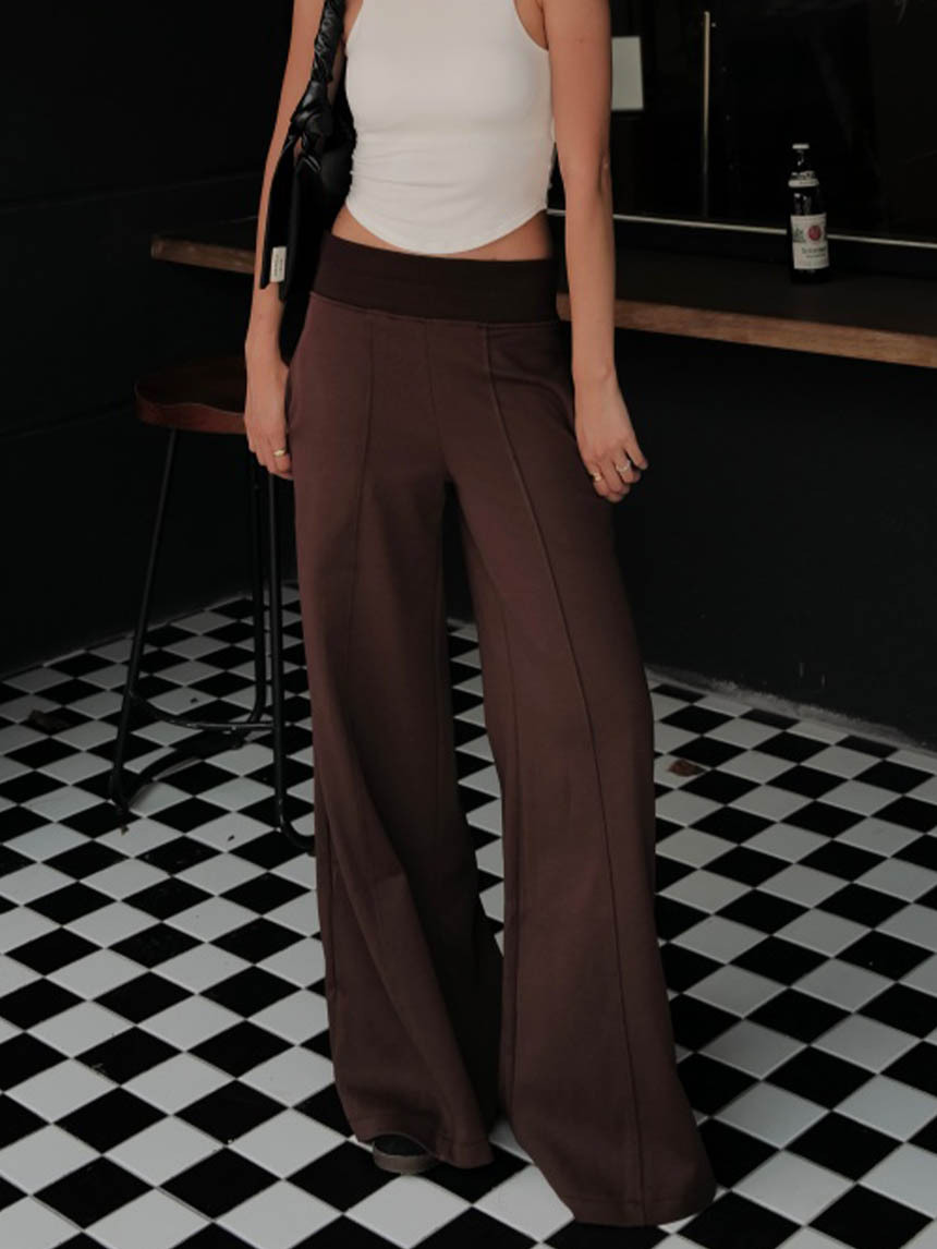 中低腰車中線棉質寬褲*4色