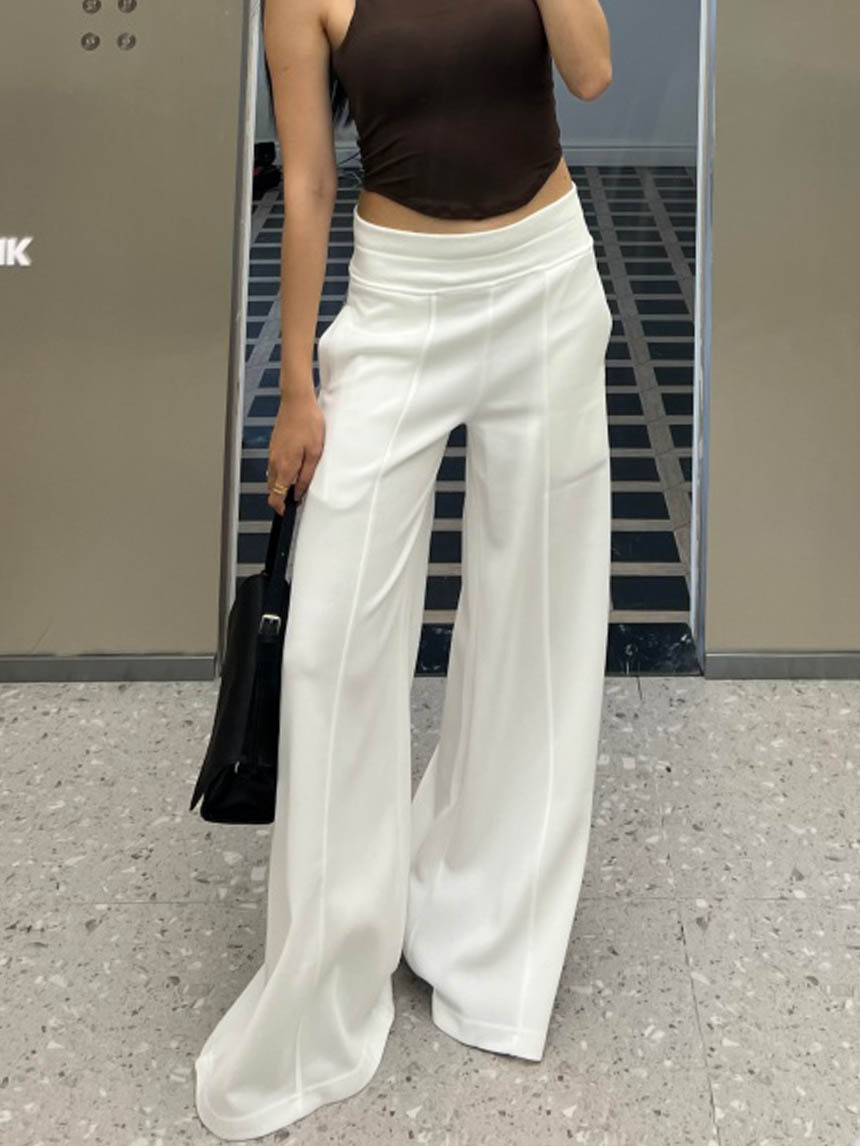 中低腰車中線棉質寬褲*4色