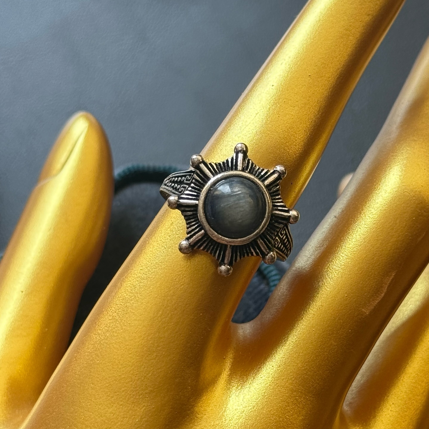 [原石] 藍晶石 水晶戒指