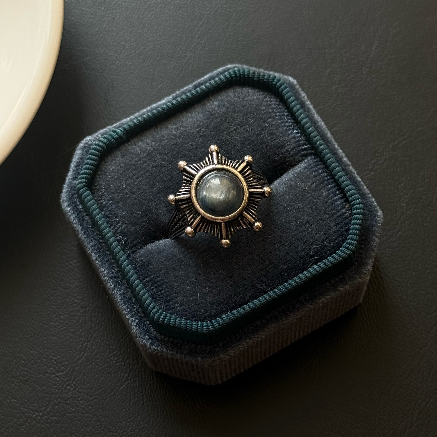 [原石] 藍晶石 水晶戒指