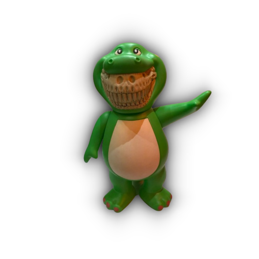 *中古品* Barney Bubble B-Rex Grin GREEN by Ron English x JPS x Made by Monsters
