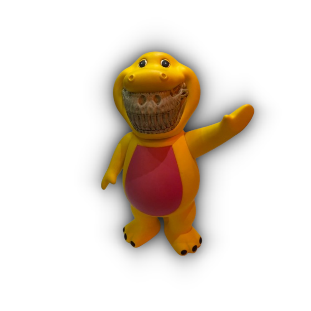 *中古品* Barney Bubble B-Rex Grin YELLOW by Ron English x JPS x Made by Monsters