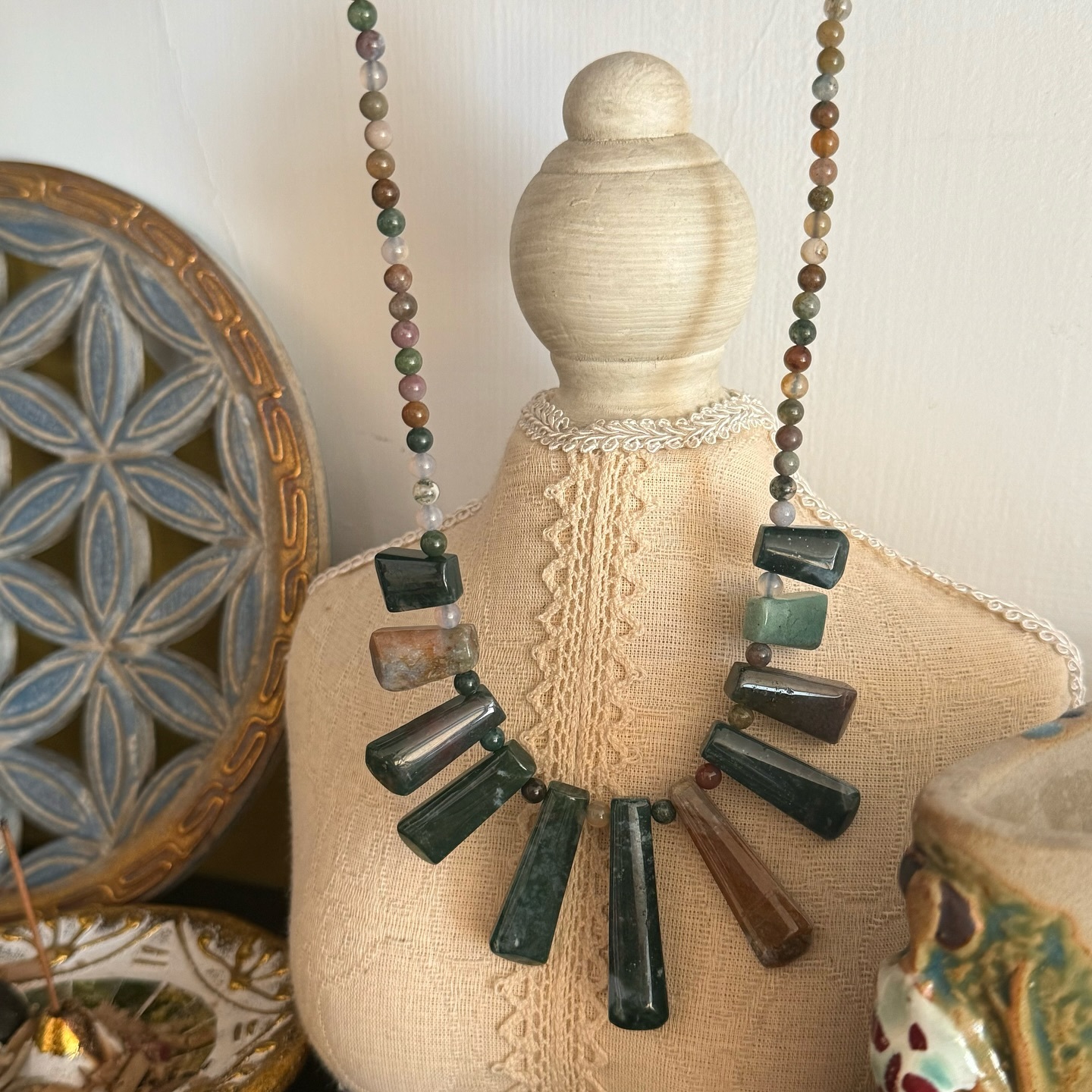 [原石] 水草瑪瑙 項鏈 01