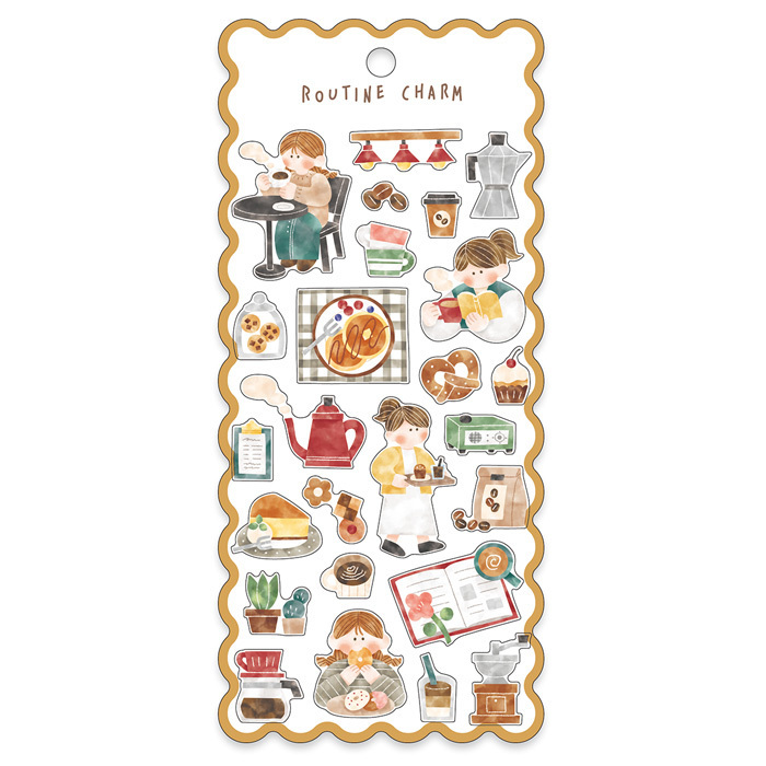 MIND WAVE Sticker: Routine Charm 82186 Cafe