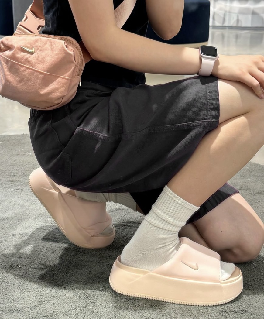 NIKE W CALM ELEVATION 棉花糖 米白色/粉色 防滑 軟底 厚底 親水泡棉 休閒 麵包 拖鞋 HJ5601100/600