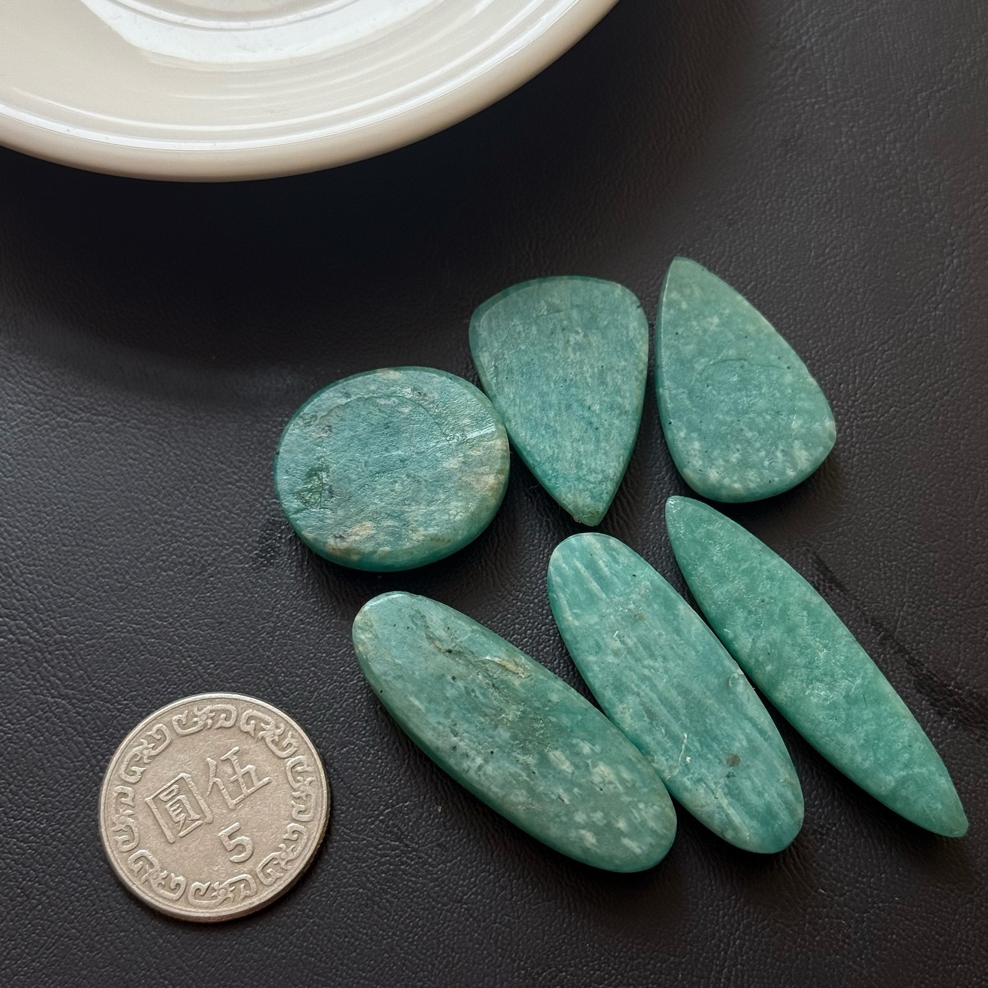 [原石] 天河石 水晶蛋面 水晶墜面