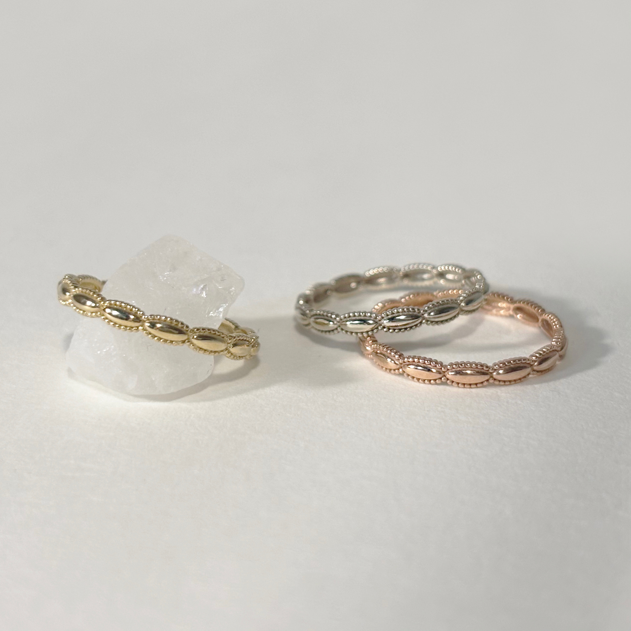 14K滾邊米粒戒指