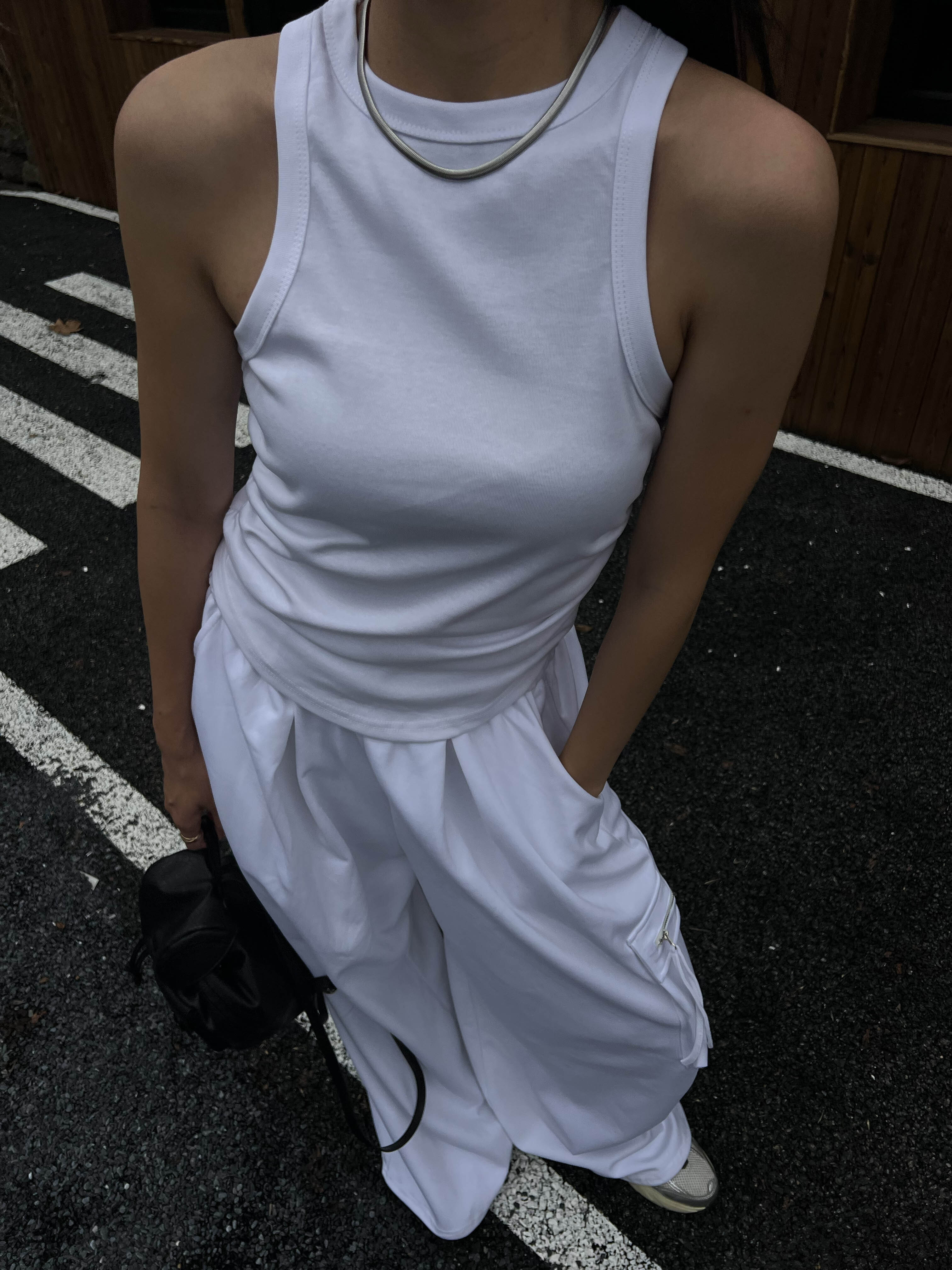 歐美側抓皺美式背心*3色