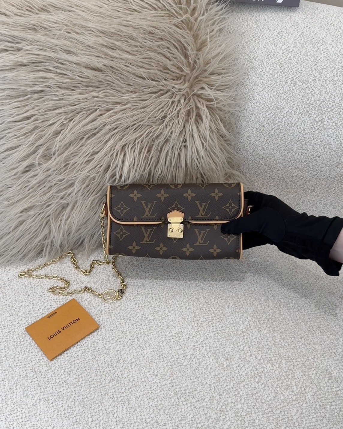 LV｜POCHETTE CAMILLE 鏈條包 棕色老花 M13566