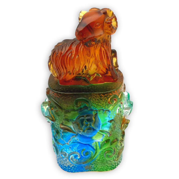 鹿港窯禮品館|居家開運琉璃開泰吉祥印章 招財納福鎮宅藝術印璽