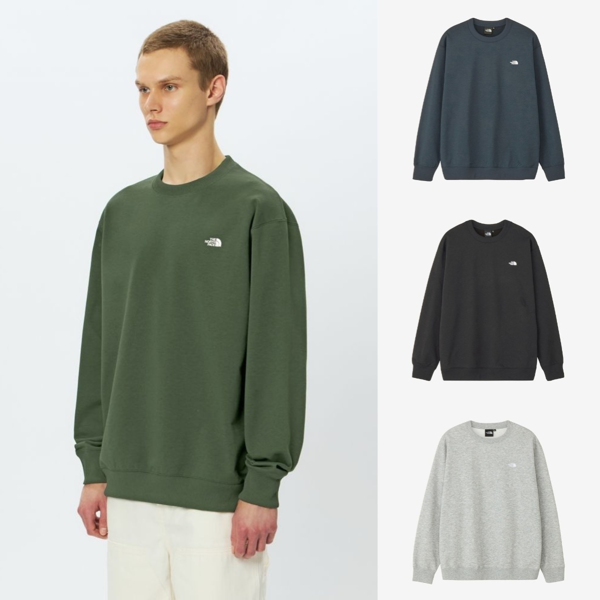 預購┃日本 THE NORTH FACE SMALL LOGO HEATHER SWEAT CREW 胸前 小LOGO 大學TEE