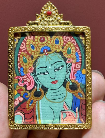 MNS37--綠度母 青海唐卡 (A37)